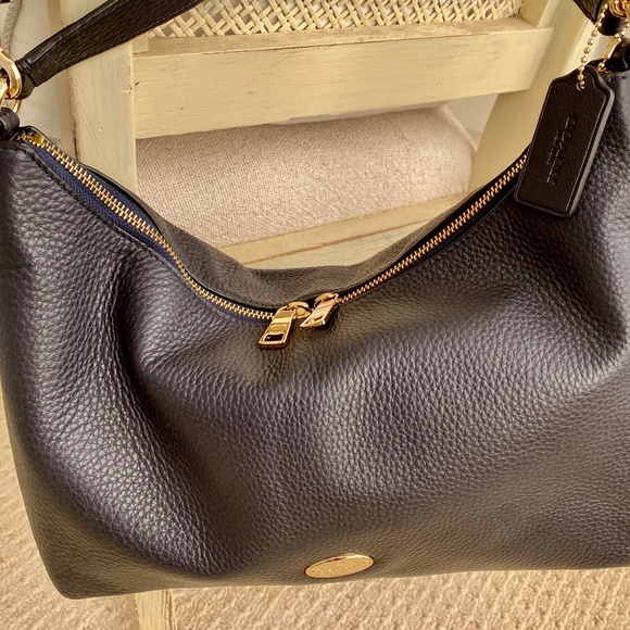 Coach east west pebbled leather Celeste bag in navy - Picture 4 of 15